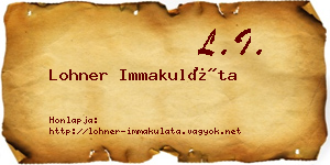 Lohner Immakuláta névjegykártya